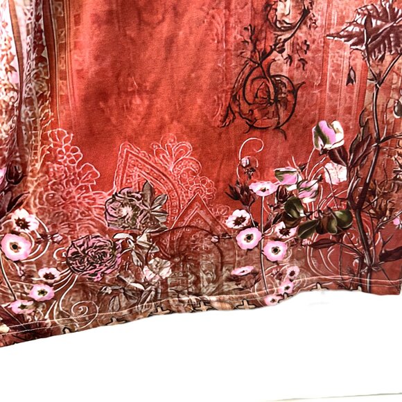 Boho Y2K Oversized Tee Woman's Large with Pockets Floral - Picture 5 of 9